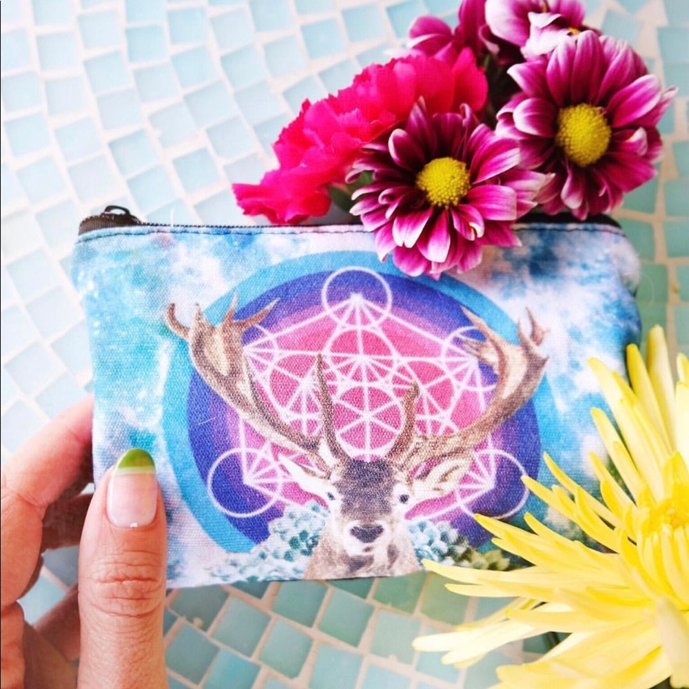 Cosmic Collage Handmade Pouch